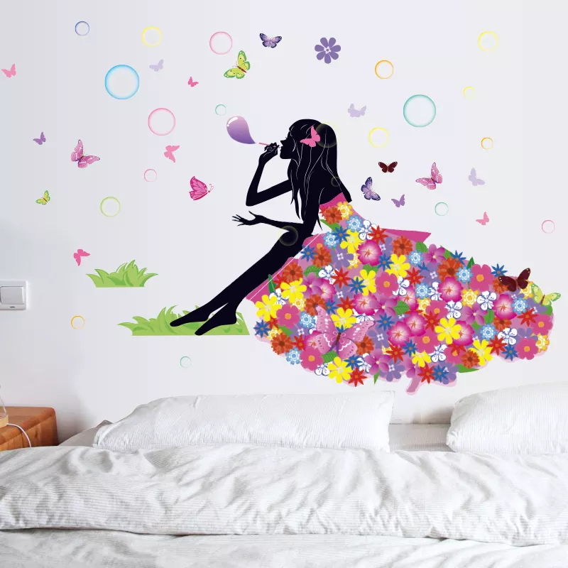 Amovible Mural Fleur Papillon Stickers Chambre Maison Autocollant Art